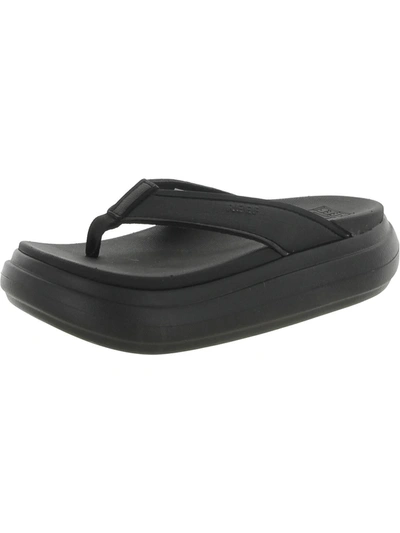 Shop Reef Cushion Bondi Womens Faux Leather Slip On Slide Sandals In Black