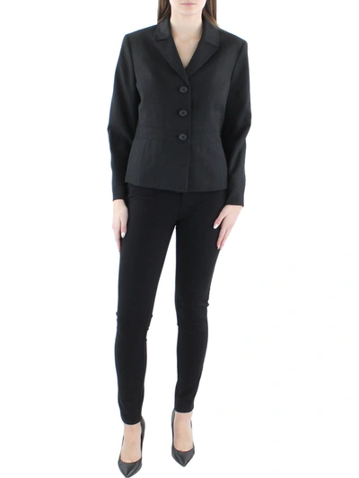 Shop Le Suit Petites Womens Three-button Office Suit Jacket In Black