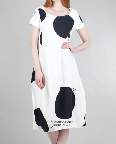 Shop Rundholz Sig Stretch Cap-sleeve Dress In White/black Dot In Multi