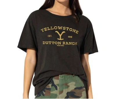 Suburban Riot Yellowstone Dutton Ranch Boyfriend Tee In Black In Black