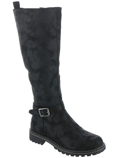 Shop Boutique By Corkys Giddy Up Womens Distressed Lugged Sole Knee-high Boots In Black