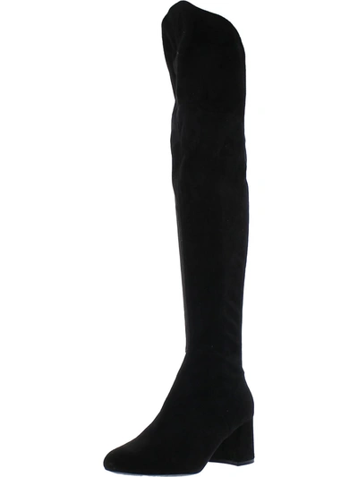 Shop Nine West Womens Suede High Boot Thigh-high Boots In Black