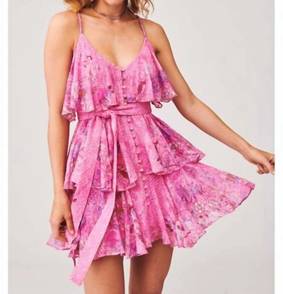 Shop Hemant & Nandita Amal Tie Up Short Dress In Pink
