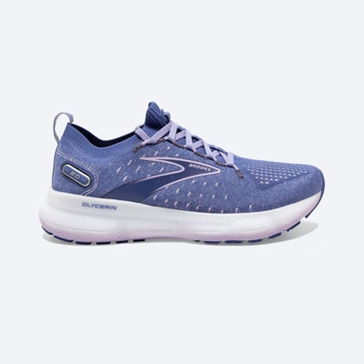 Shop Brooks Women's Glycerin Stealthfit 20 Running Shoes - B/medium Width In Blue/pastel Lilac/white In Multi