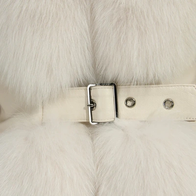 Wanan Touch Emily White Leather And Fur Jacket