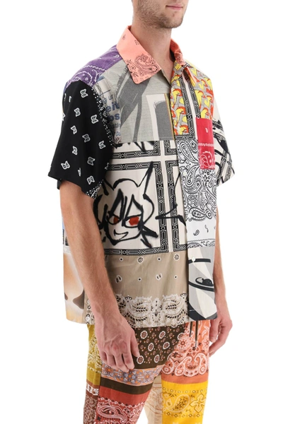 Shop Children Of The Discordance Short Sleeved Patchwork Shirt