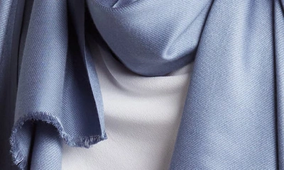 Shop Vince Camuto Oversized Satin Pashmina Wrap In Chambray