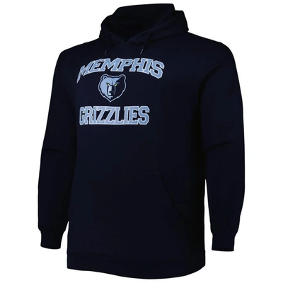Shop Profile Navy Memphis Grizzlies Big & Tall Heart & Soul Pullover Hoodie