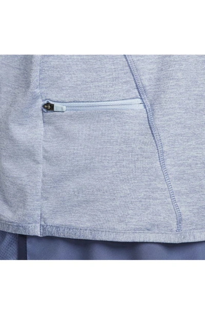Shop Nike Dri-fit Swift Element Uv Quarter Zip Running Pullover In Light Armory Blue/ashen Slate
