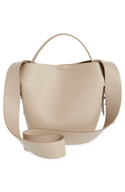 Shop Acne Studios Mini Musubi Leather Top Handle Bag In Taupe Beige