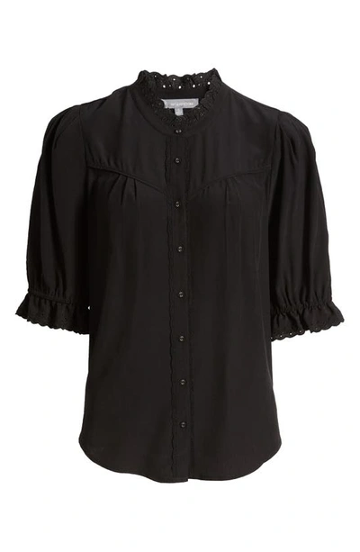 Shop Wit & Wisdom Eyelet Accent Top In Black