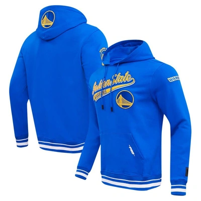 Shop Pro Standard Royal Golden State Warriors Script Tail Pullover Hoodie