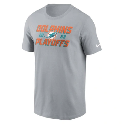 Shop Nike Gray Miami Dolphins 2023 Nfl Playoffs Iconic T-shirt