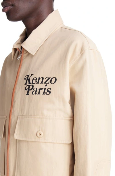 Shop Kenzo Verdy Logo Cotton & Nylon Jacket In Camel