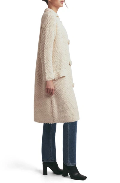 Shop Favorite Daughter The Crochet Wool Blend Coat In Ivory