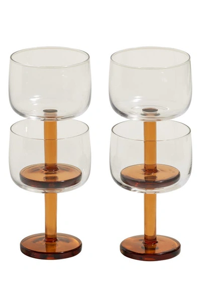 Shop Our Place Set Of 4 Party Coupe Glasses In Clear/ Sunset