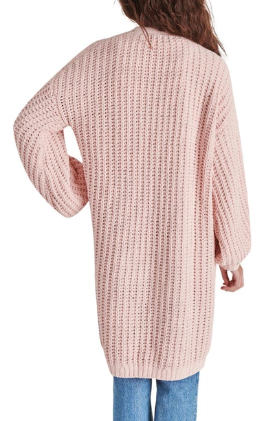 Shop Steve Madden Emmie Chunky Knit Duster Cardigan In Light Pink