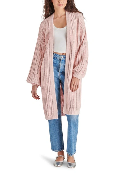 Shop Steve Madden Emmie Chunky Knit Duster Cardigan In Light Pink