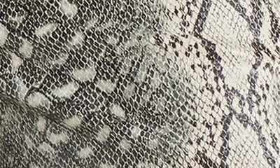 Shop Steve Madden Loren Embossed Snakeskin Print Faux Leather Straight Leg Pants In Black/ Ivory