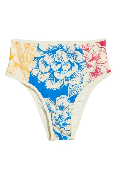 Shop Farm Rio Tropical Chita High Waist Hot Bikini Bottoms In Yellow/ Green/ Pink/ Blue