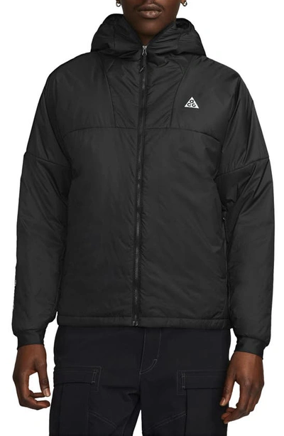 Shop Nike Acg Therma-fit Adv Rope De Dope Water Repellent Insulated Packable Jacket In Black/ Summit White