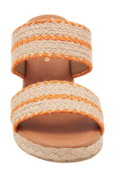 Shop Andre Assous Nolita Raffia Espadrille Platform Wedge Slide Sandal In Natural/ Orange