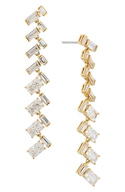 Shop Nadri Gwen Linear Drop Earrings In Gold