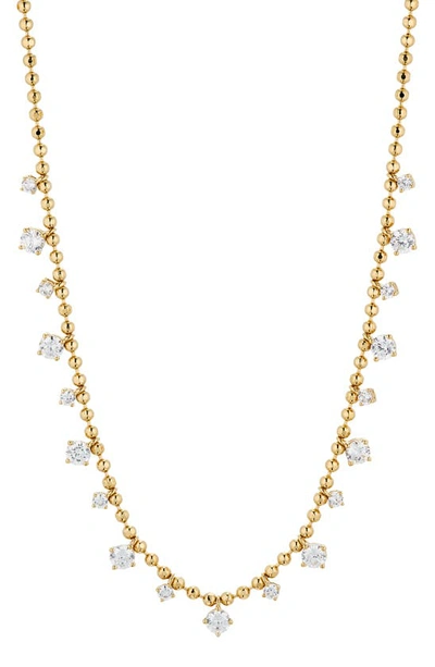 Shop Nadri Twilight Cubic Zirconia Shaky Ball Chain Necklace In Gold
