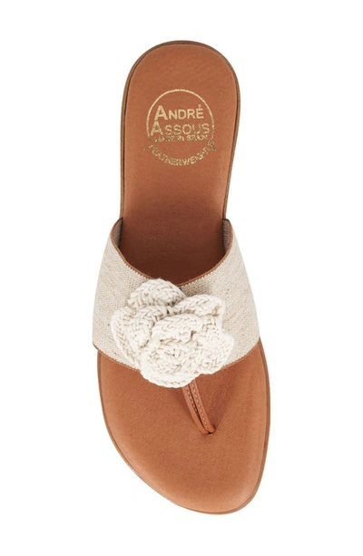 Shop Andre Assous André Assous Nara Sandal In Beige Linen