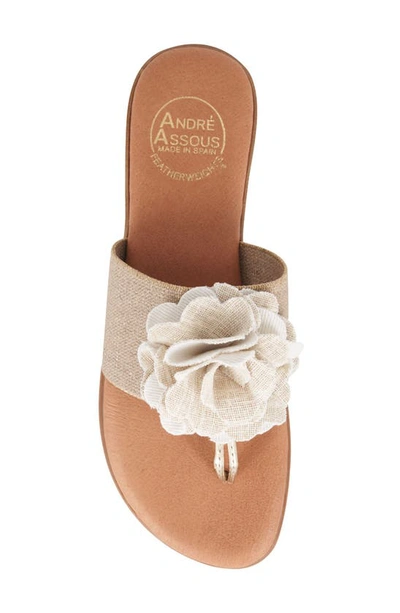 Shop Andre Assous Nara Sandal In Beige/ Platino