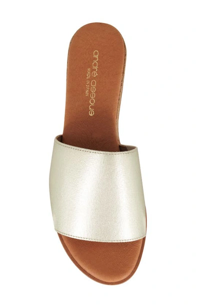 Andre Assous Nessie Platform Wedge Sandal In Platino