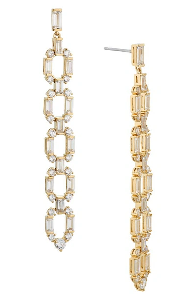 Shop Nadri Gwen Cubic Zirconia Chain Drop Earrings In Gold