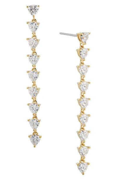 Shop Nadri Gwen Cubic Zirconia Linear Drop Earrings In Gold