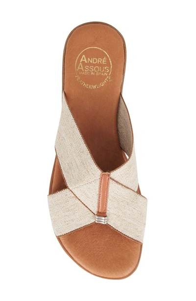 Shop Andre Assous Nani Sandal In Beige Linen