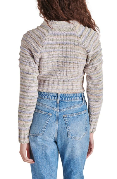 Shop Steve Madden Dana Space Dye Stripe Raglan Crop Chenille Sweater In Lakeshow Lavender