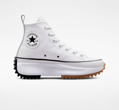 Pre-owned Converse Run Star Hike Platform Foundational Leather Schuhe Weiss In Weiss/schwarz/gum