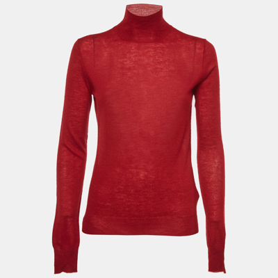 Pre-owned Joseph Red Cashmere Cashair High Neck Sweater S