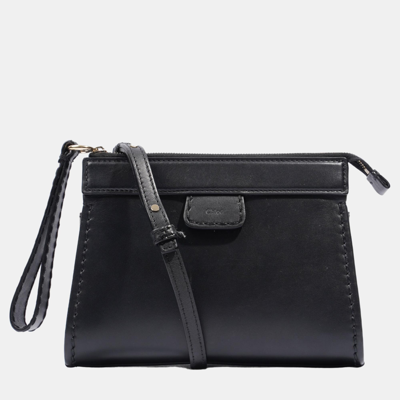 Pre-owned Chloé Edith Crossbody Pouch Black Leather