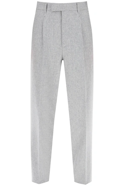 Zegna Wool Tailoring Pants In Grey