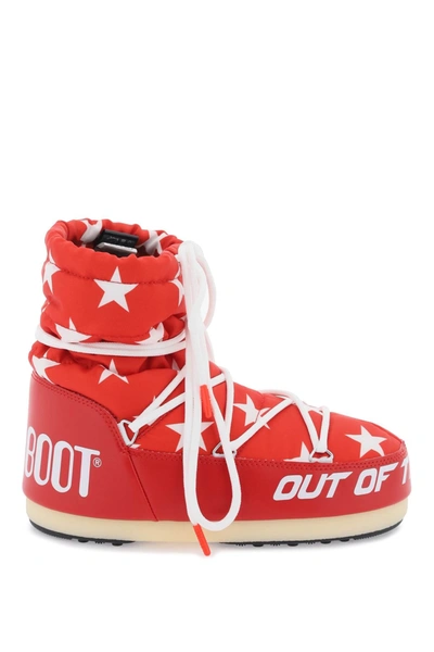 Shop Moon Boot Icon Light Low Stars Apres Ski Boots In White, Red