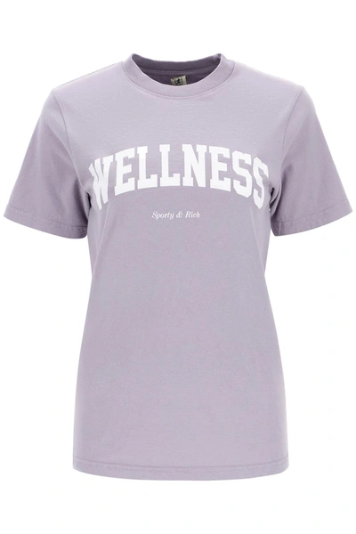 Shop Sporty And Rich T Shirt With Print In Purple