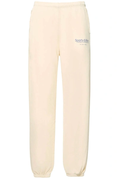 Shop Sporty And Rich 'running And Health Club' Sweatpants In Beige