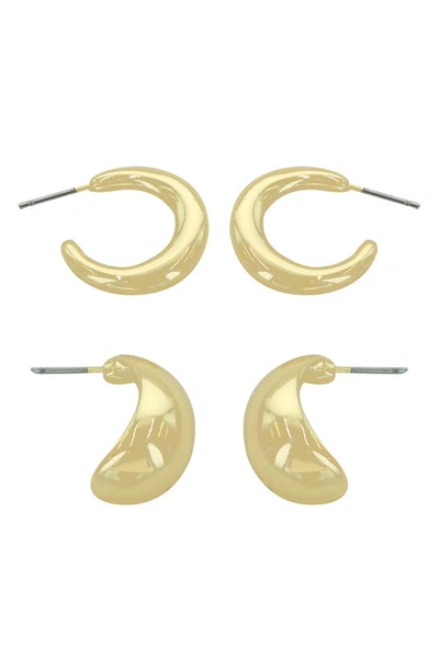 Shop Panacea Set Of 2 Hoop Earrings In Gold