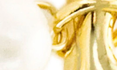 Shop Panacea Imitation Pearl Drop Earrings In Ivory/ Yellow Gold