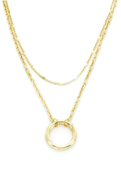 Shop Panacea Layered Circle Pendant Necklace In Gold