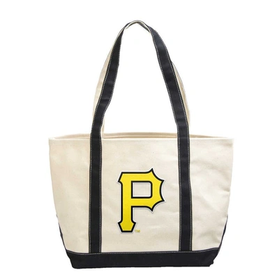 Shop Logo Brands Pittsburgh Pirates Canvas Tote Bag In Black
