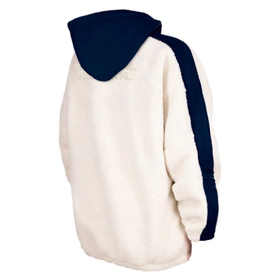 Shop 5th And Ocean By New Era 5th & Ocean By New Era Cream Uswnt Athleisure Sherpa Half-zip Hoodie