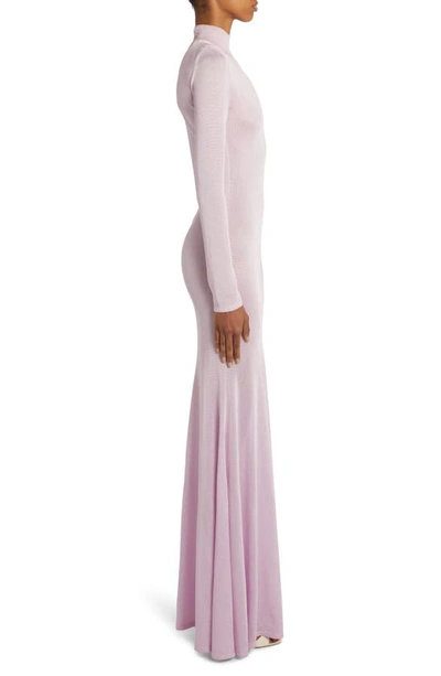 Shop Tom Ford Long Sleeve Jersey Gown In Crocus Petal