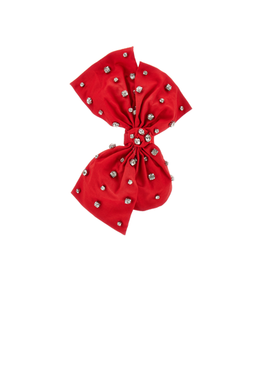 Monnalisa Satin Maxi Bow Headband In Red