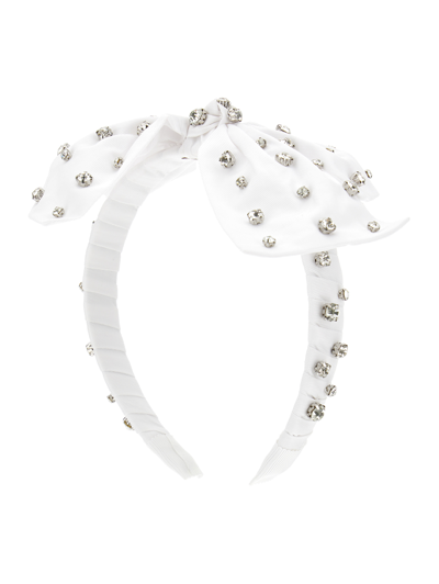 Monnalisa Satin Maxi Bow Headband In White